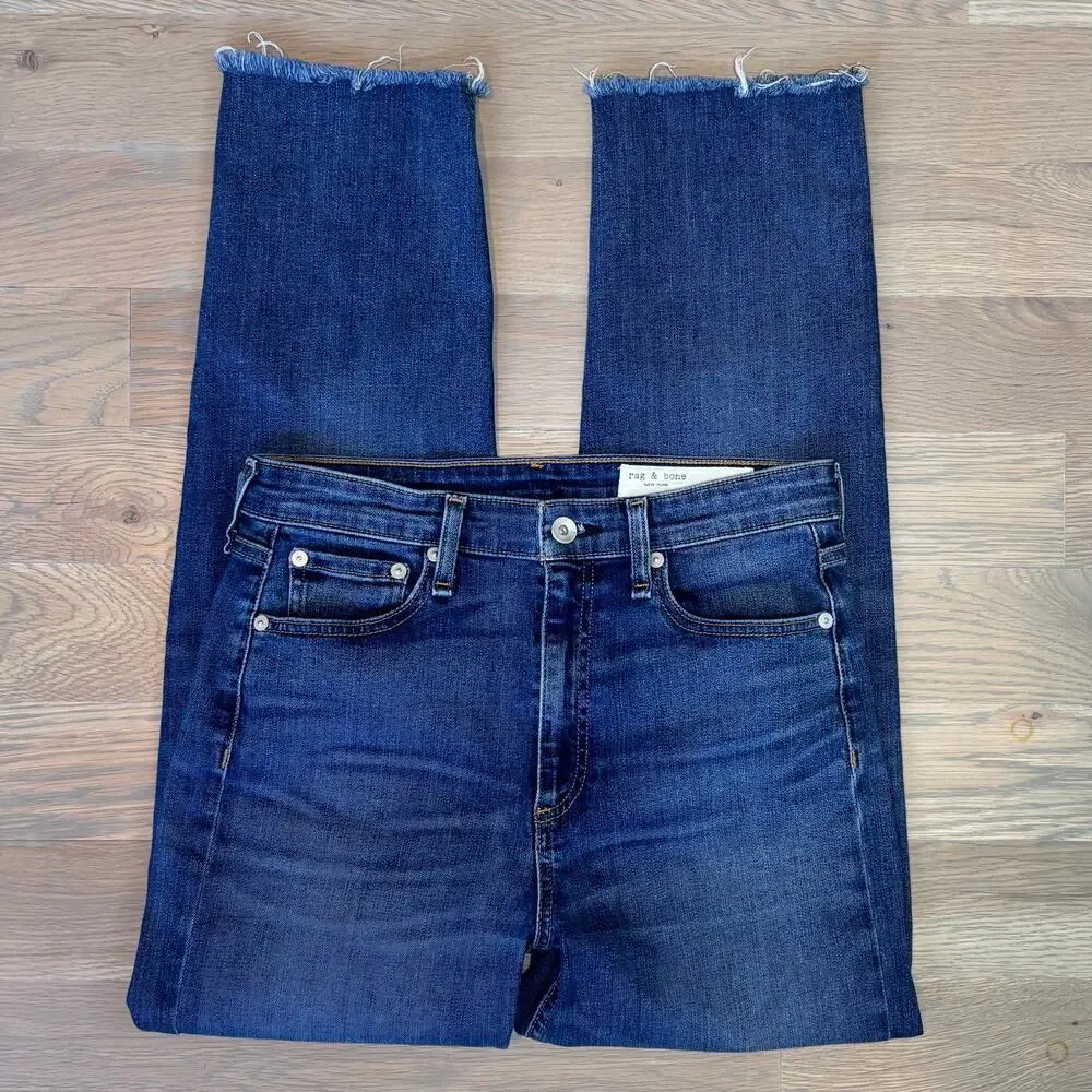 Rag & Bone Nina High Rise Ankle Cigarette Jeans Dark Wash Women’s Size 27